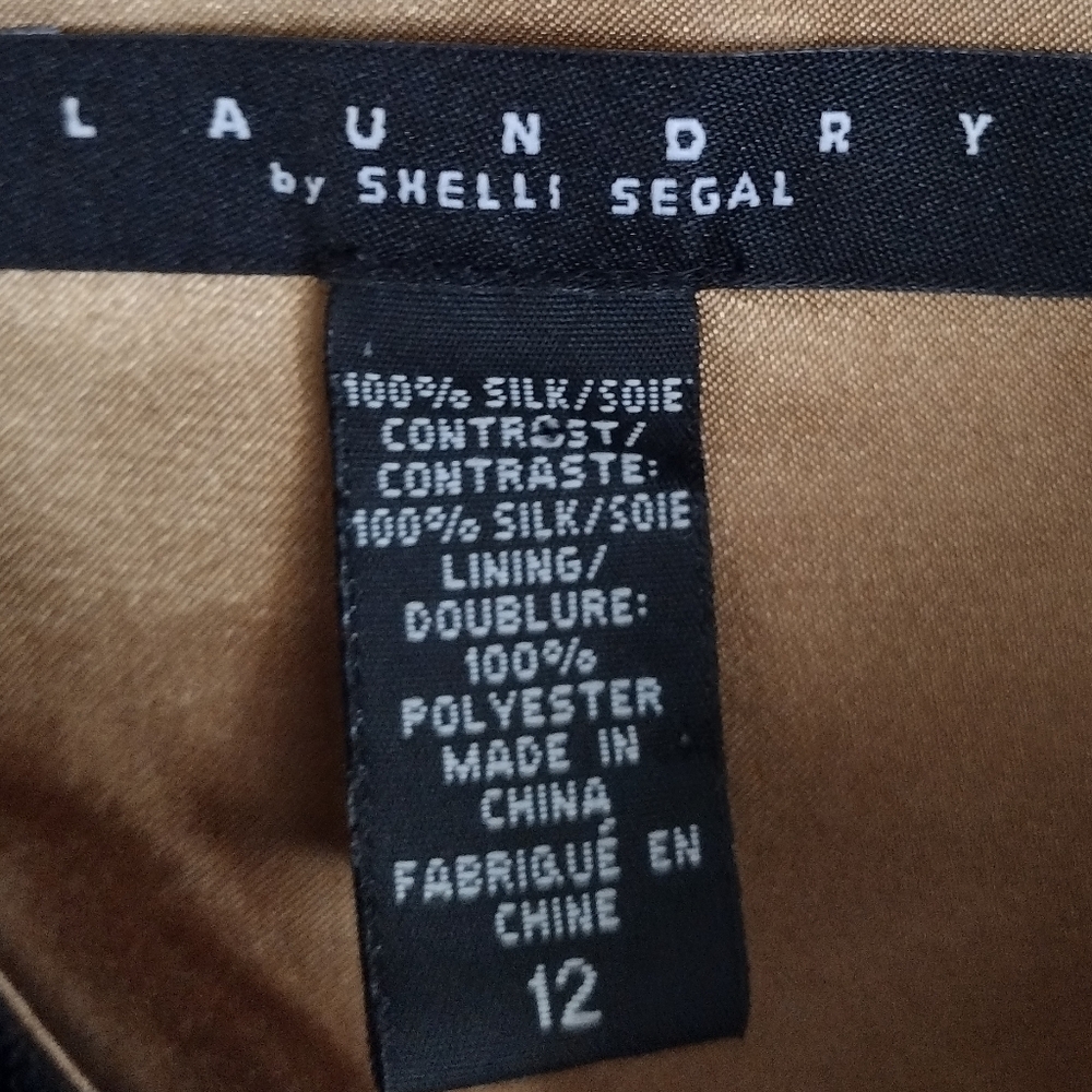 Laundry by Shelli Segal black silk polyester polka dot cocktail dress size 12 - Picture 8 of 10